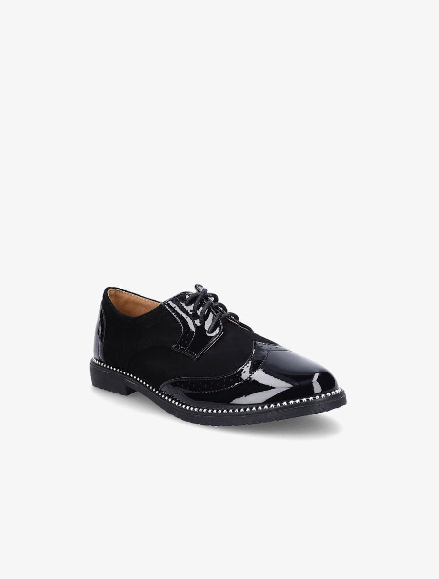 Derbies bimatière à bords cloutés - Noir - 2