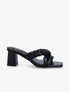 Mules à talon carré et brides stylisées - Noir - 1