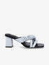 Mules à talon carré et brides stylisées - Bleu ciel - 1