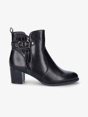 Bottines bi-matière à sangle - Noir - 5