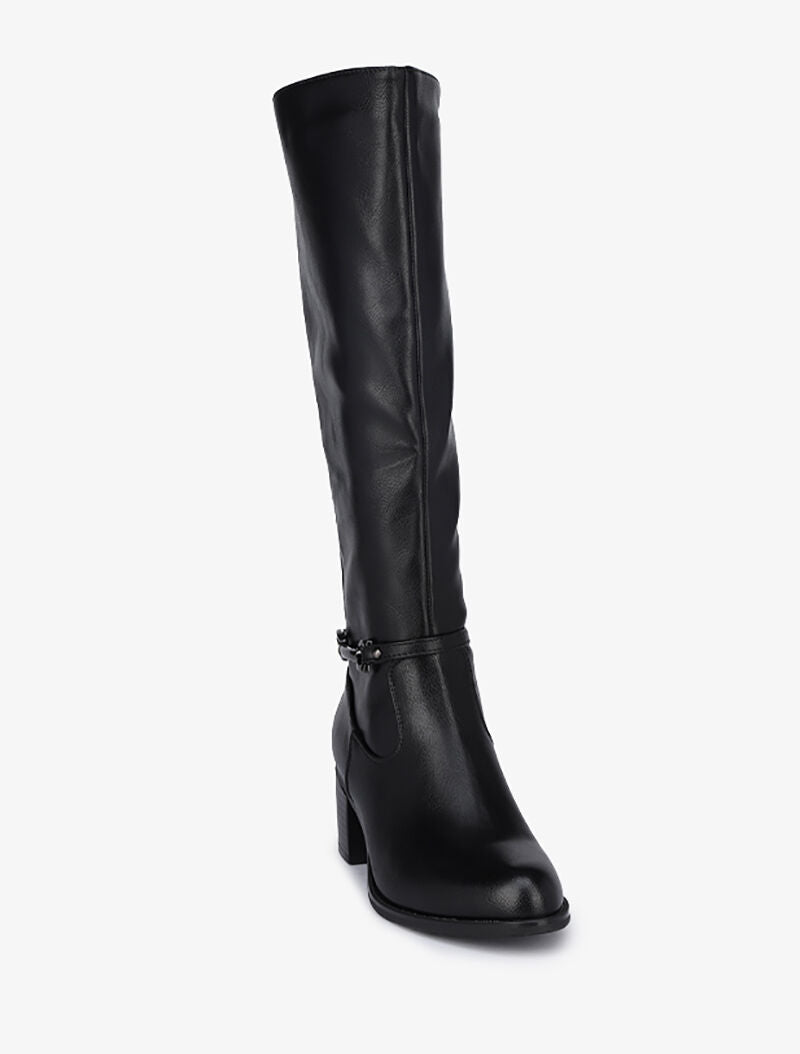 Bottes élastiquées à détail métallique - Noir - 3