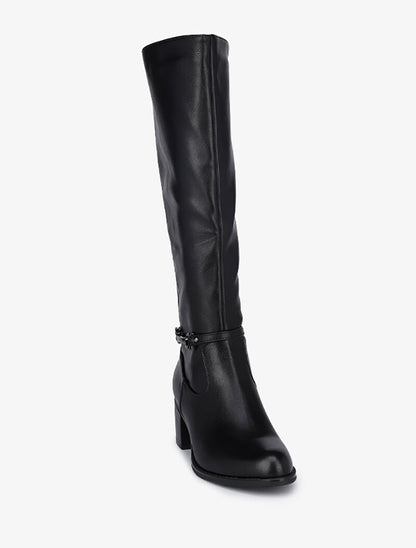 Bottes élastiquées à détail métallique - Noir - 3