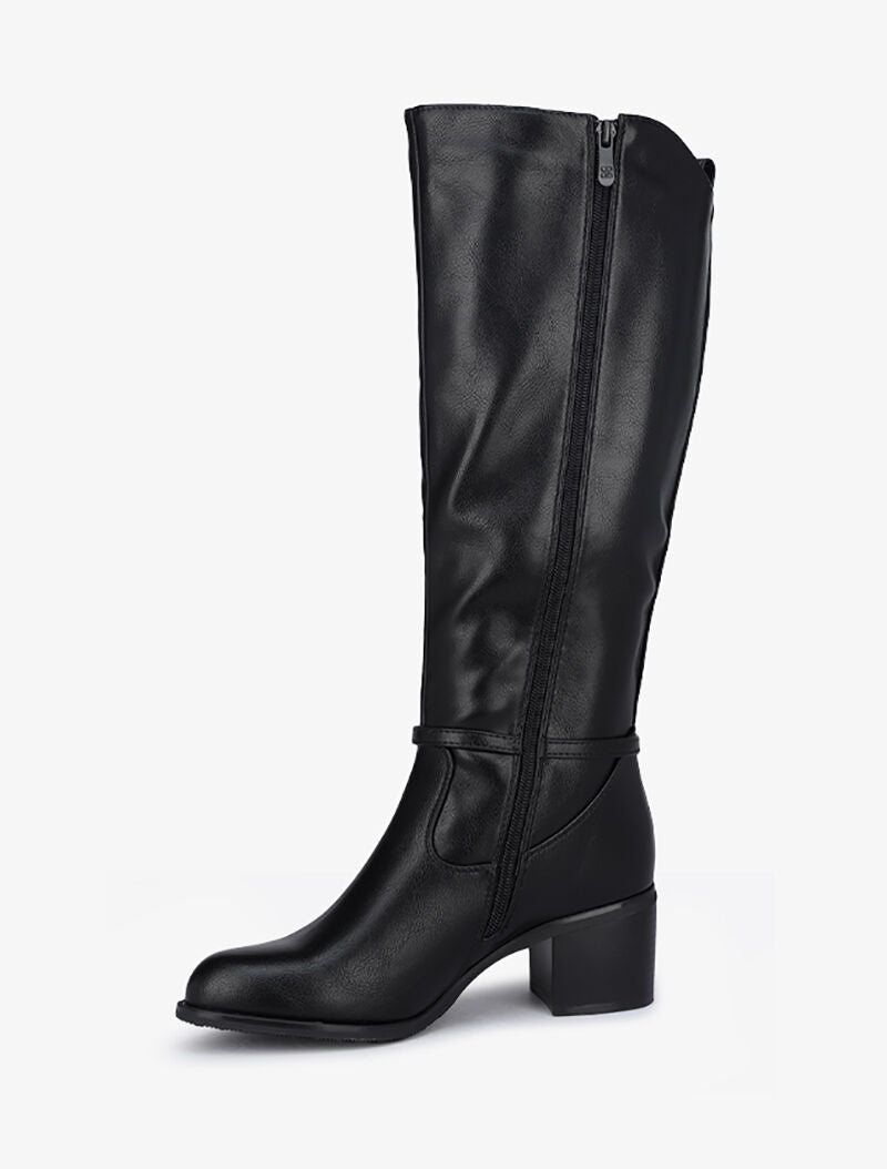 Bottes élastiquées à détail métallique - Noir - 4