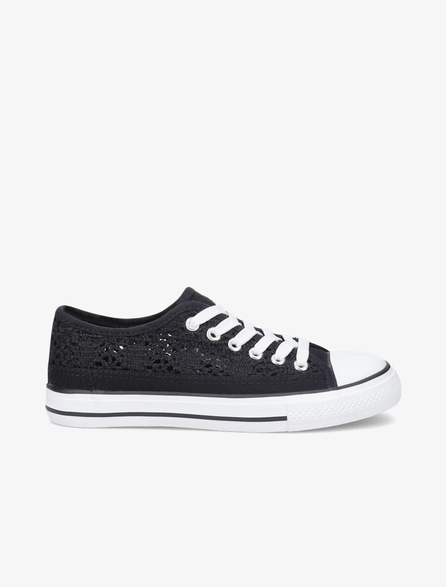 Tennis en crochet et bout en gomme - Noir - 6