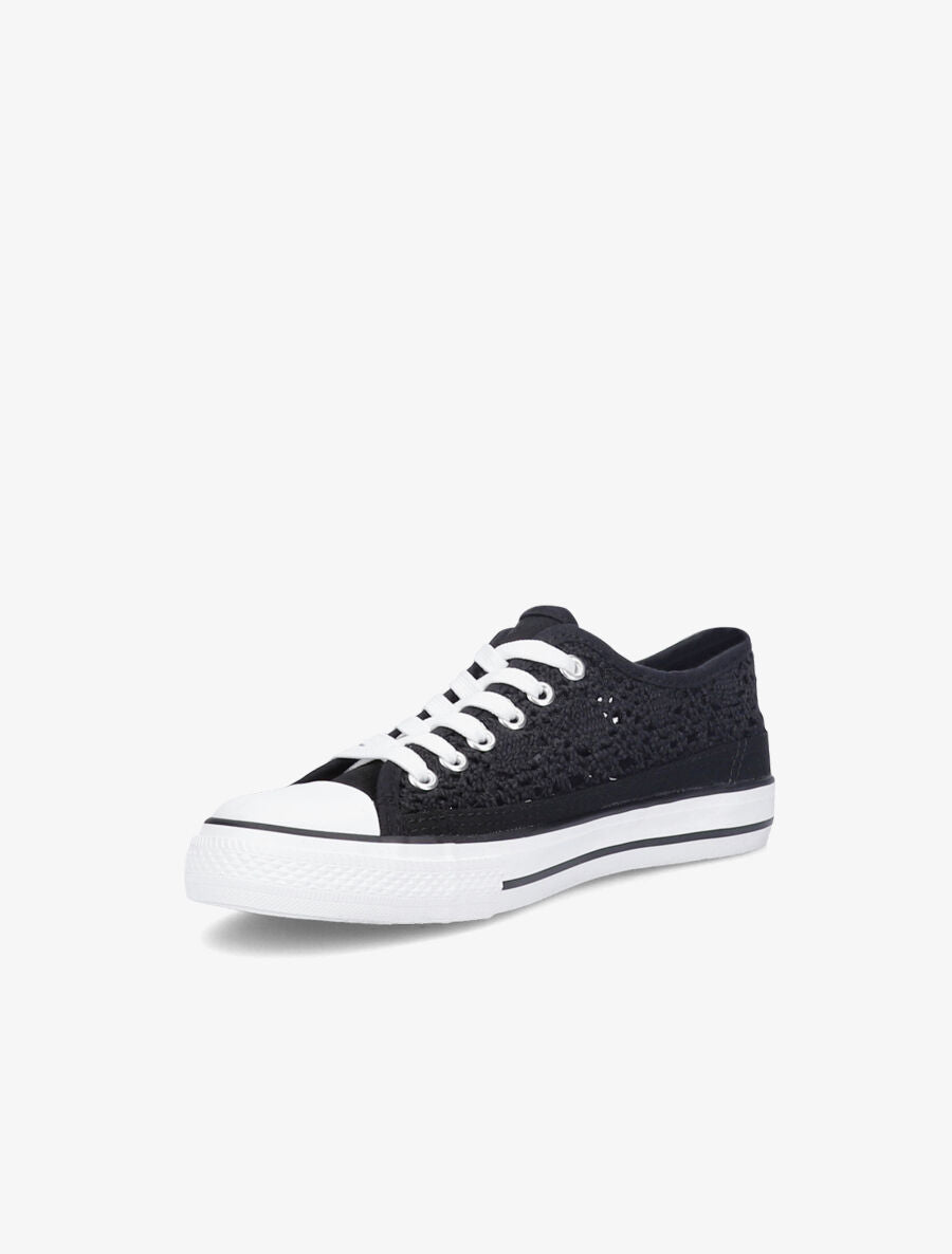 Tennis en crochet et bout en gomme - Noir - 4