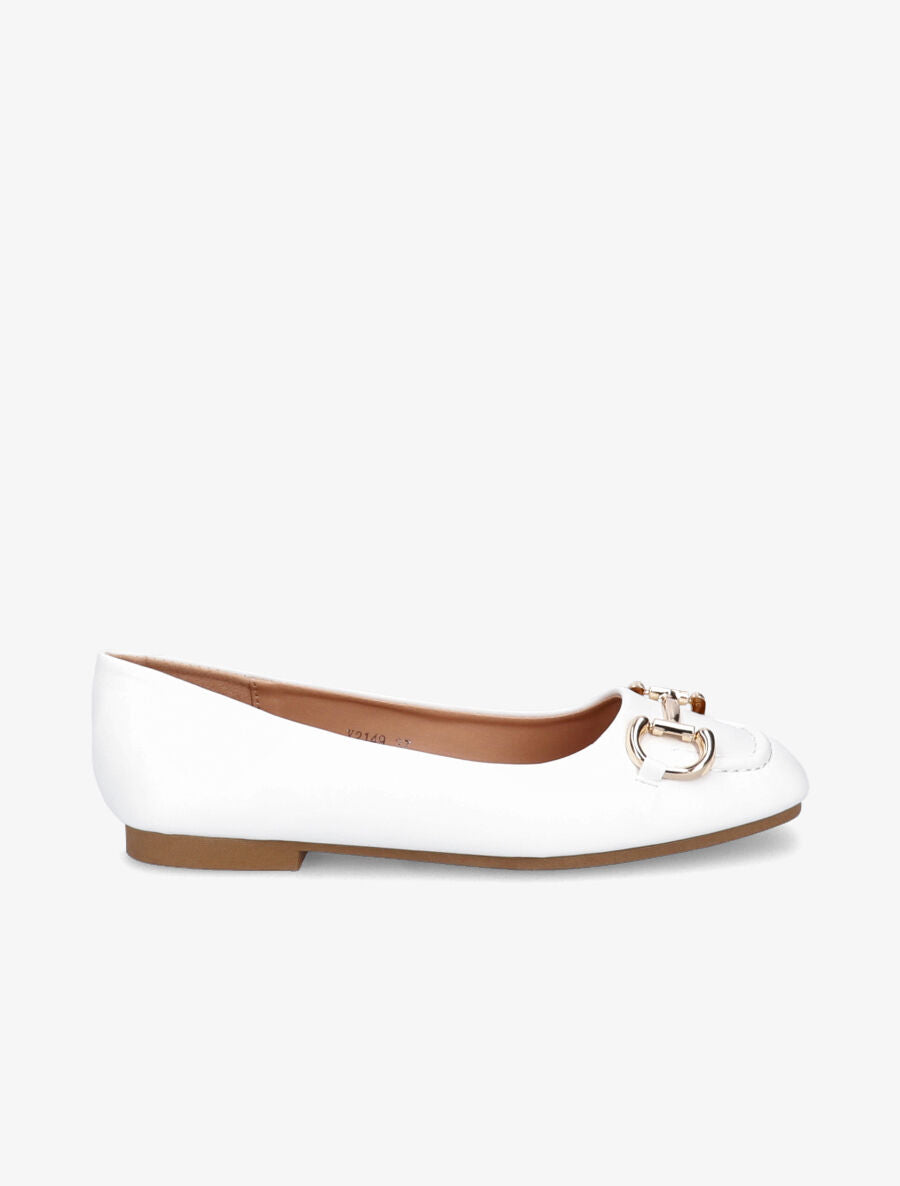 Ballerines à tige style mors - Blanc - 1