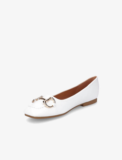 Ballerines à tige style mors - Blanc - 3