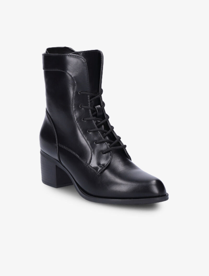 Bottines à lacets et à coutures contrastantes - Noir - 3