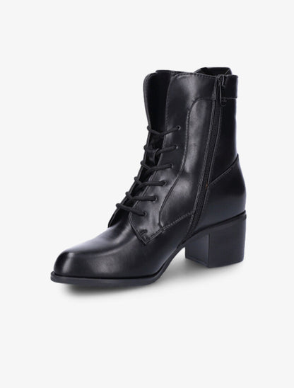 Bottines à lacets et à coutures contrastantes - Noir - 4