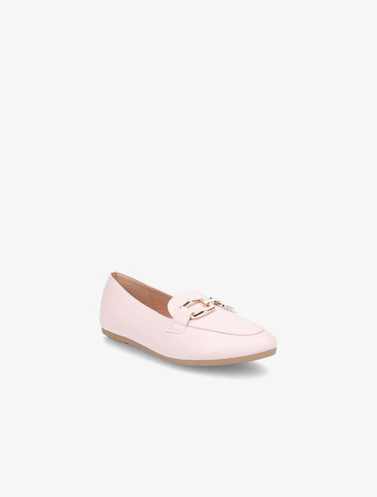 Mocassins en simili à boucles stylisées - Rose pâle - 2