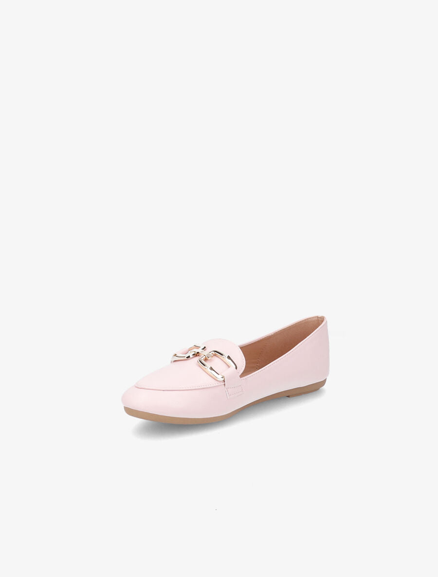 Mocassins en simili à boucles stylisées - Rose pâle - 3
