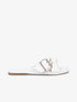 Mules à boucles métalliques et noeud - Blanc - 1