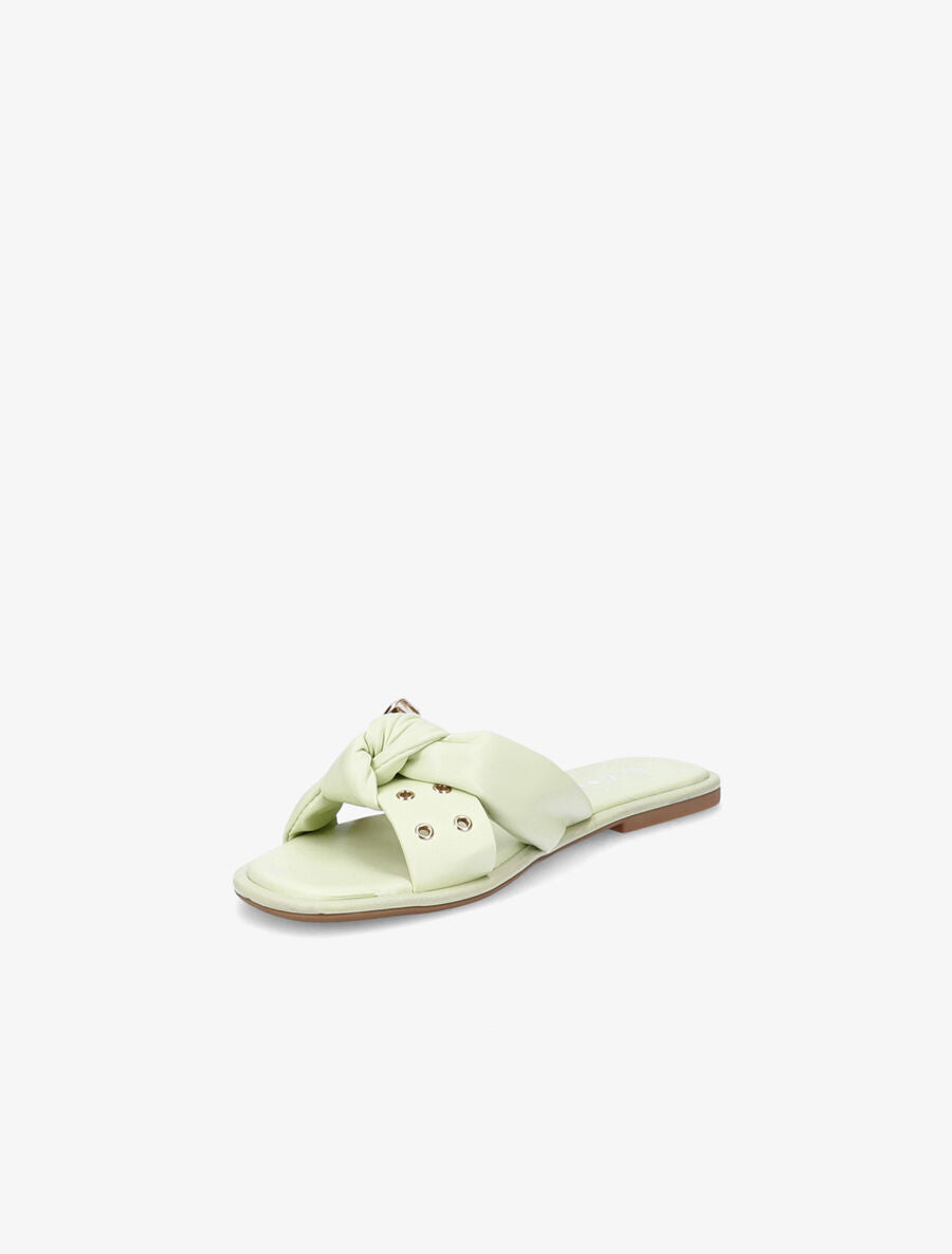 Mules à boucles métalliques et noeud - Vert - 3