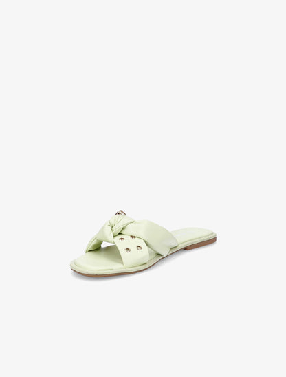 Mules à boucles métalliques et noeud - Vert - 3