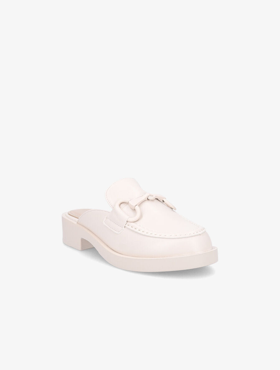 Mules monochrome style mocassin à boucle - Beige - 2