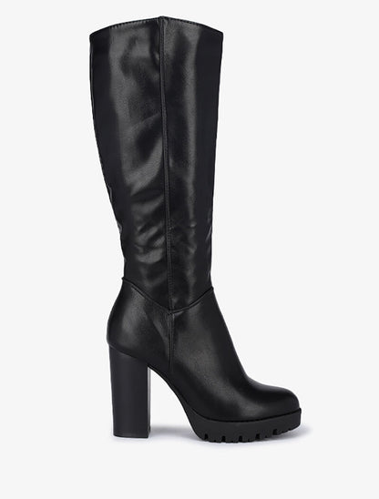Bottes à talons hauts et à semelles crantées - Noir - 3