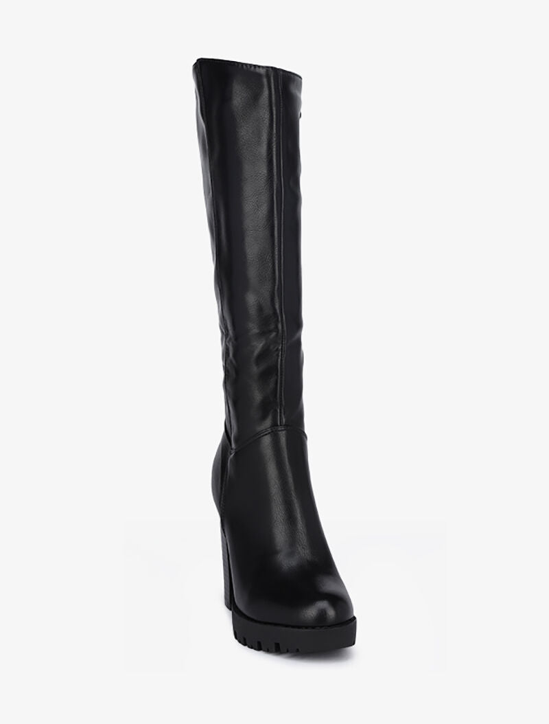 Bottes à talons hauts et à semelles crantées - Noir - 4