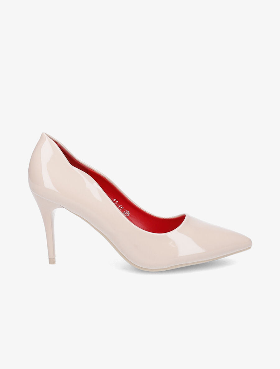 Escarpins vernis à bouts pointus - Beige - 5