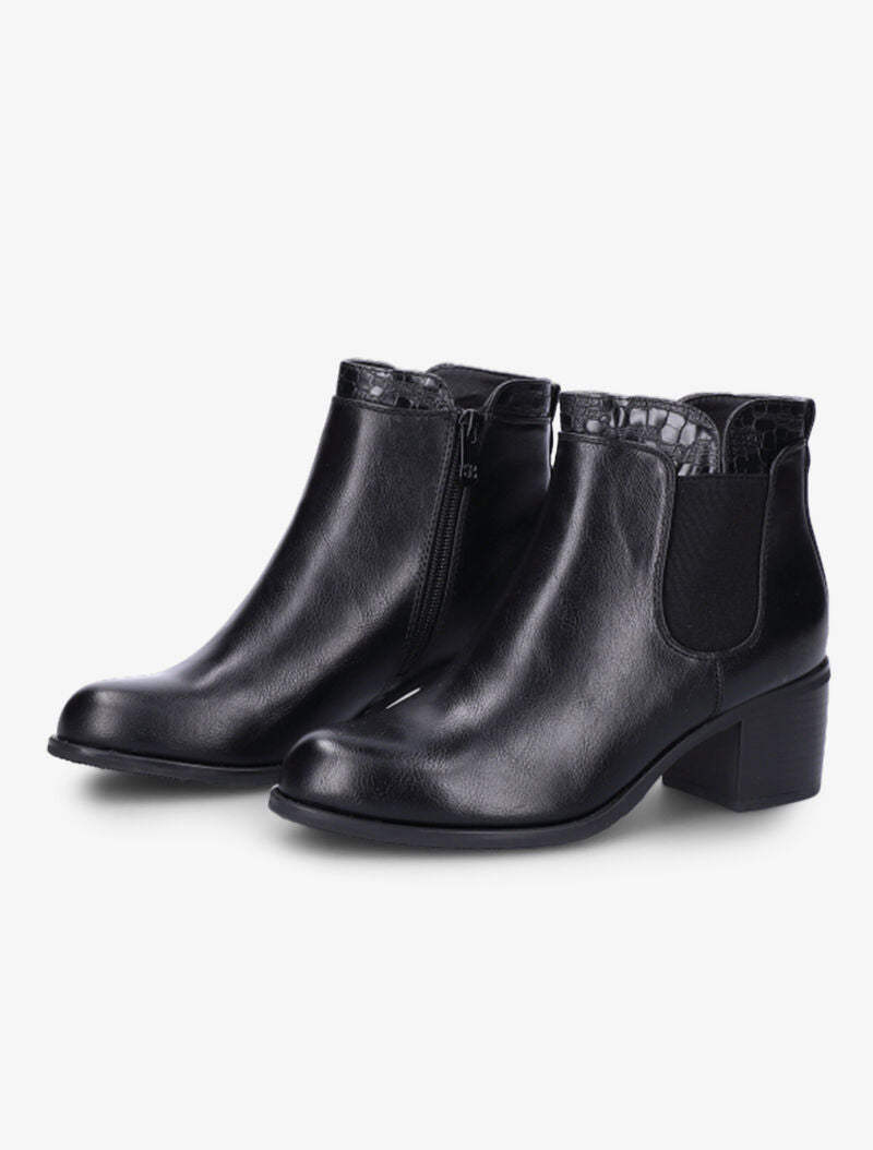 Bottines à cheville effet python - Noir - 4