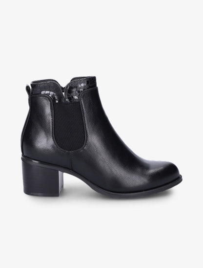 Bottines à cheville effet python - Noir - 5