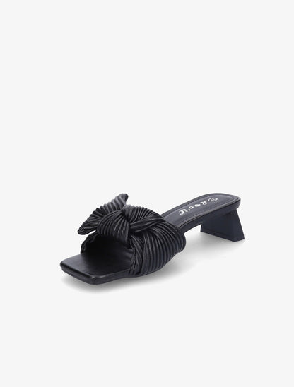 Mules striées à noeud - Noir - 3