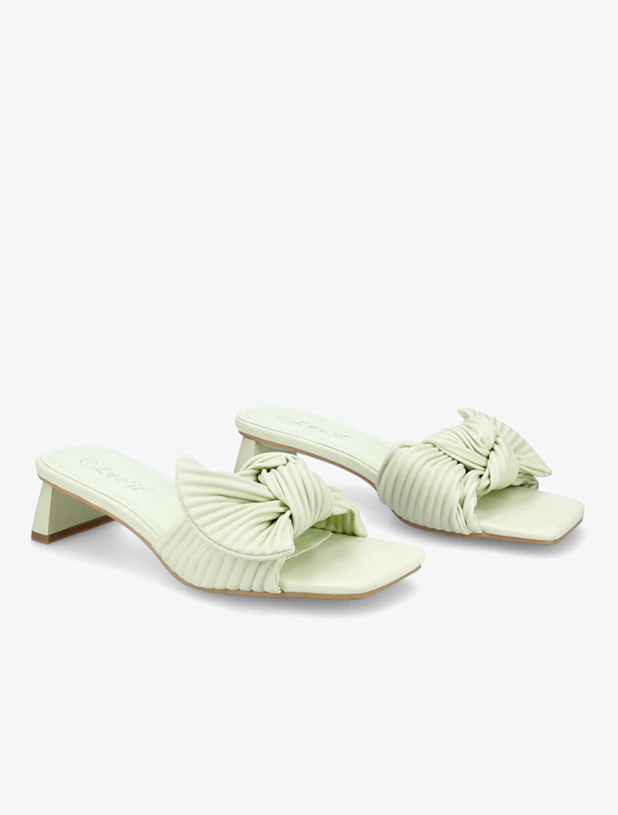 Mules striées à noeud - Vert - 4