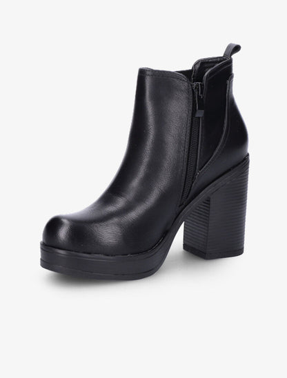 Bottines à plateforme et à ganse élastiquée - Noir - 4