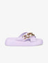 Claquettes à brides croisées et chaîne - Lilas - 1