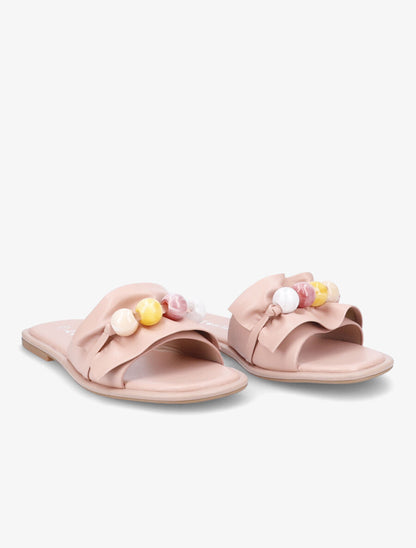 Mules à perles - Rose - 4