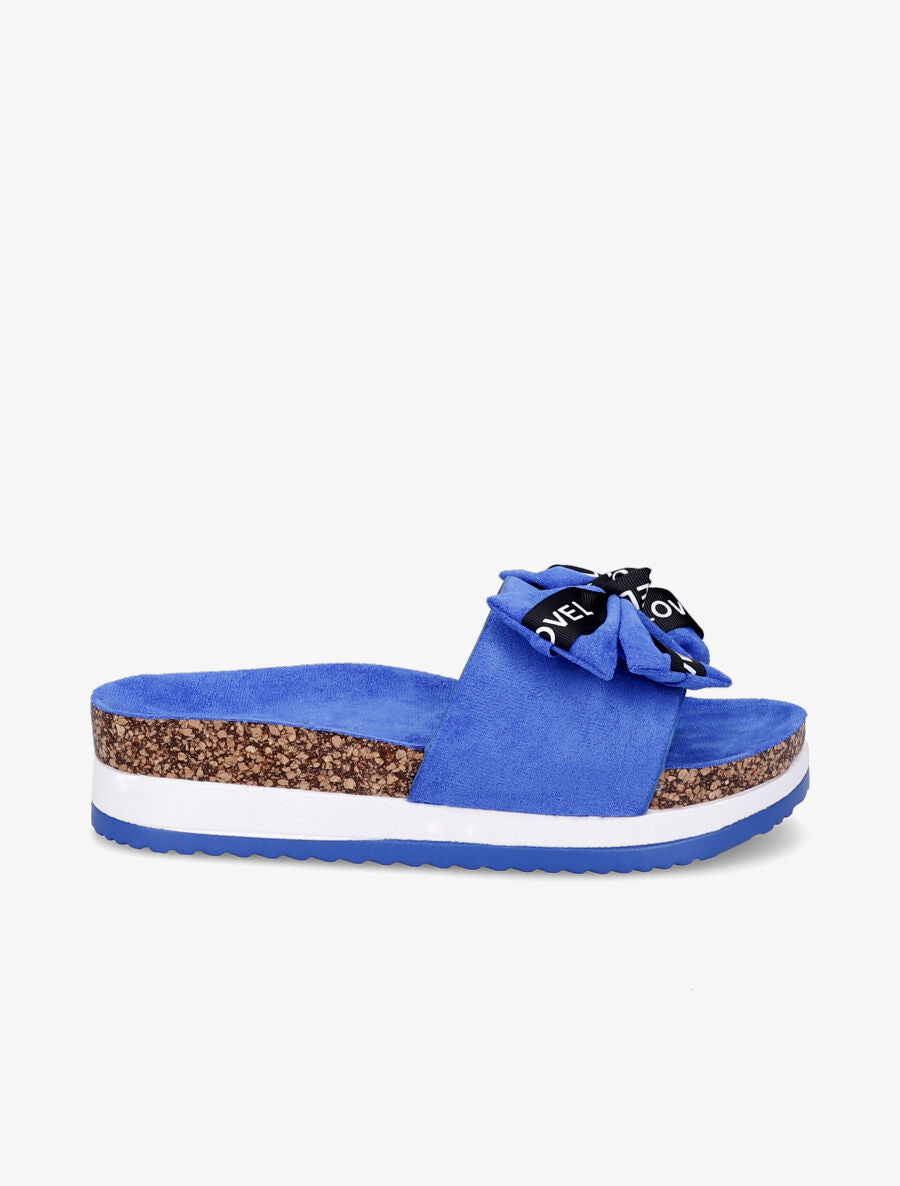 Claquettes à noeud et semelles stylisées - Bleu - 2