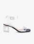 Sandales à brides et ganses transparentes - Noir - 1