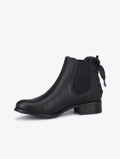 Chelsea boot à contrefort croco à corsage - Noir - 3