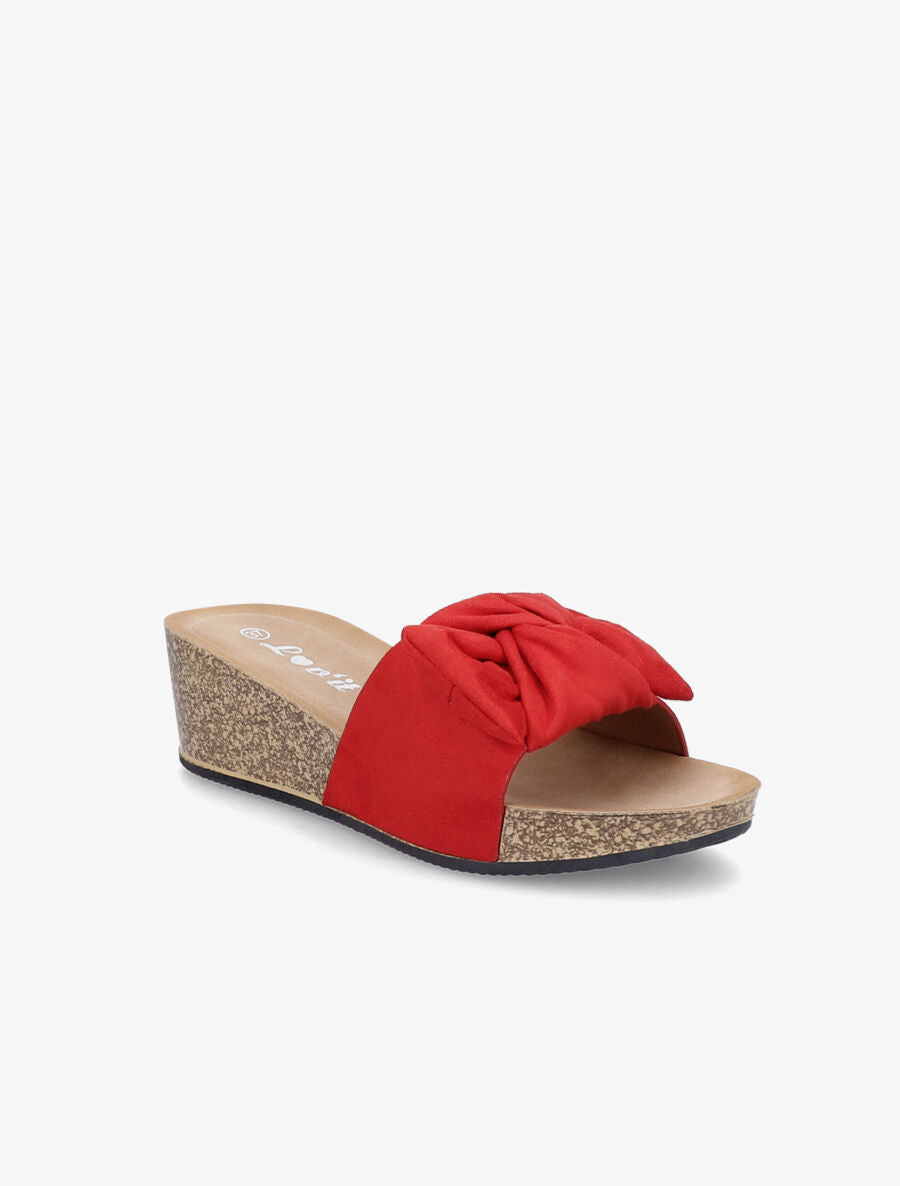 Mules compensées à noeud - Rouge - 1