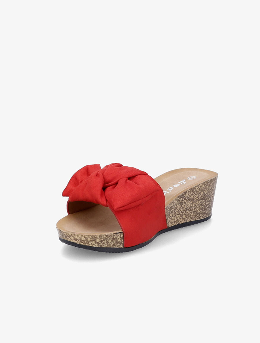 Mules compensées à noeud - Rouge - 3