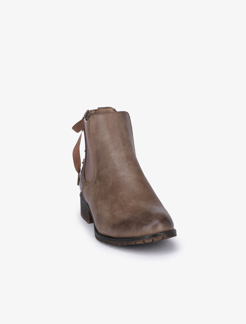 Chelsea boot à contrefort croco à corsage - Taupe - 2