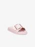 Claquettes en simili à boucle métallique - Rose - 1