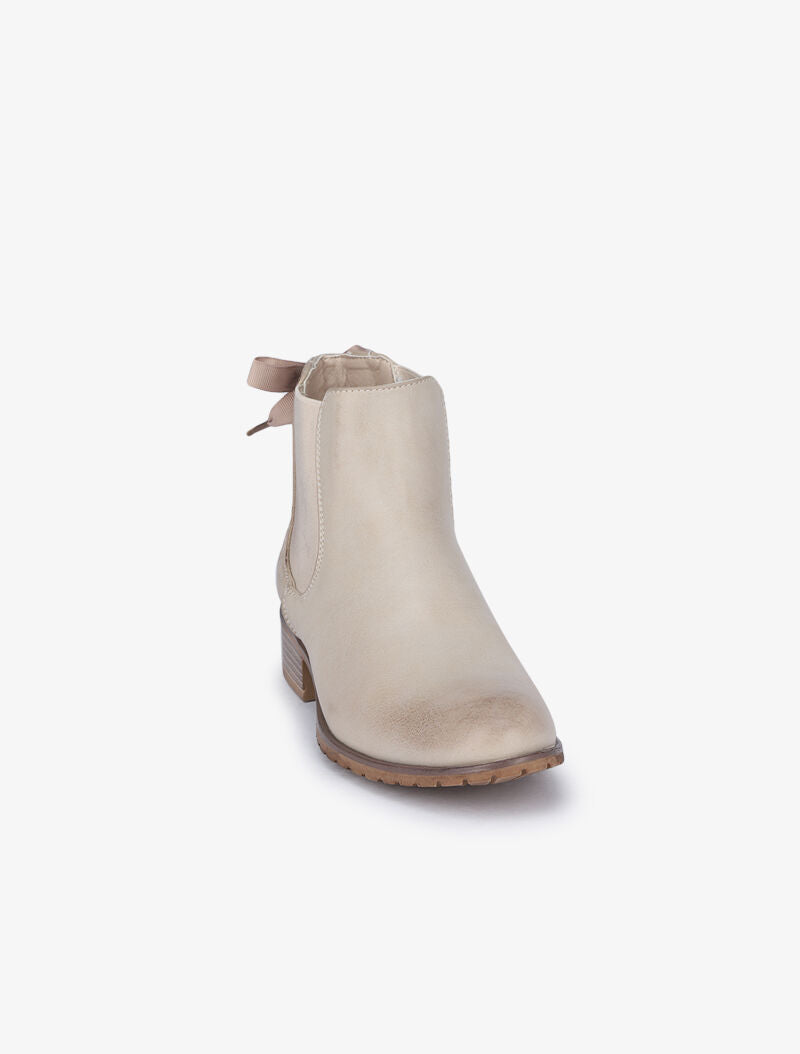 Chelsea boot à contrefort croco à corsage - Beige - 3