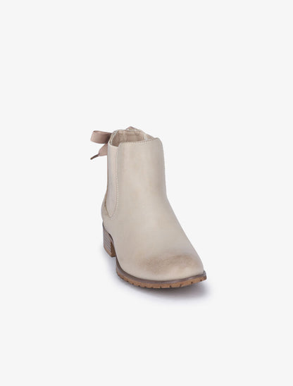 Chelsea boot à contrefort croco à corsage - Beige - 3