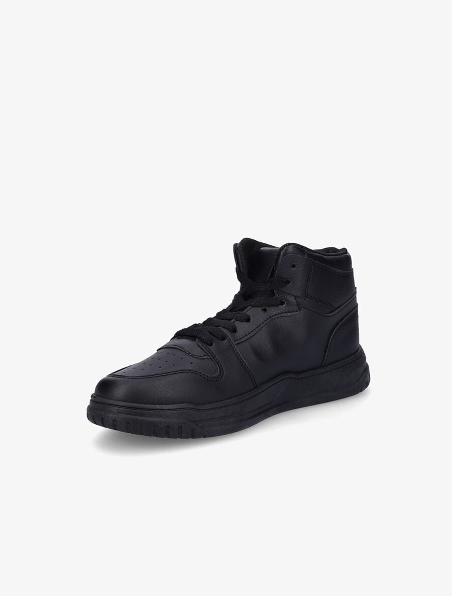 Sneakers montantes en simili à lacets - Noir - 3
