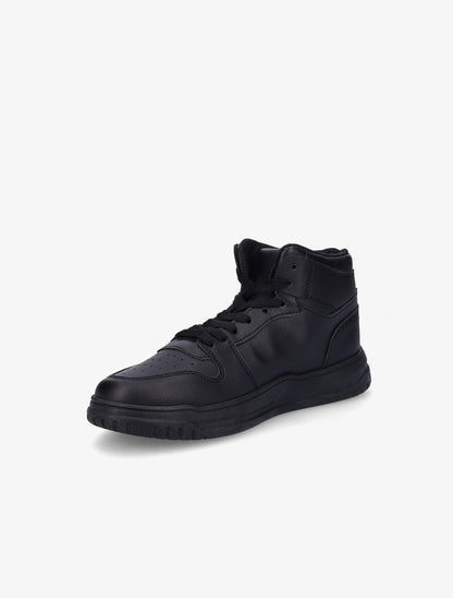 Sneakers montantes en simili à lacets - Noir - 3