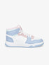 Sneakers montantes en simili à lacets - Bleu ciel - 1