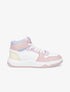 Sneakers montantes en simili à lacets - Rose - 1