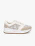 Baskets jacquard en simili et suédine - Beige - 5