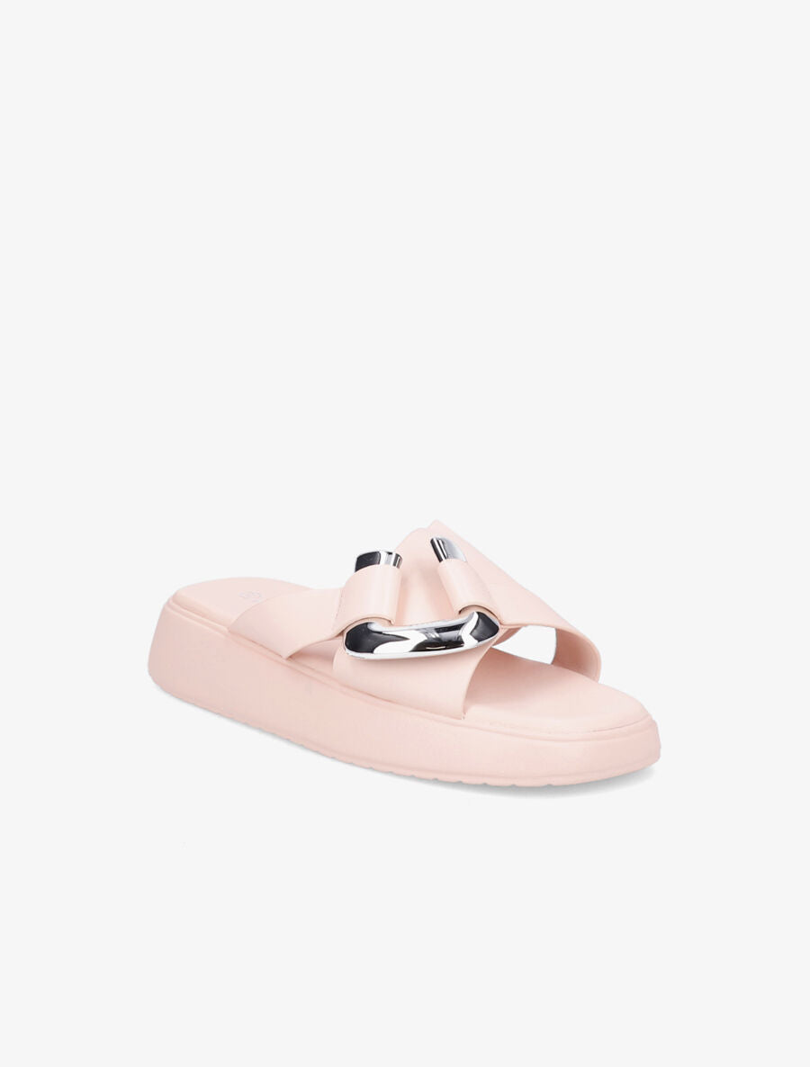 Claquettes croisées à boucle stylisée - Rose - 5