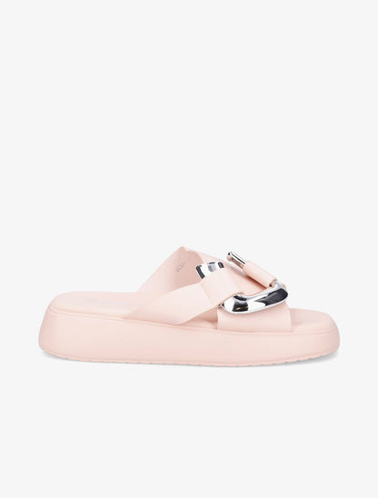 Claquettes croisées à boucle stylisée - Rose - 2