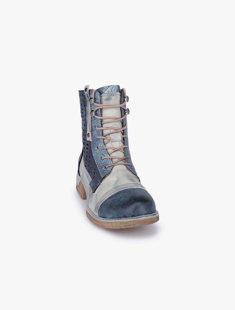 Boots style grunge à détails irisés - Bleu - 3