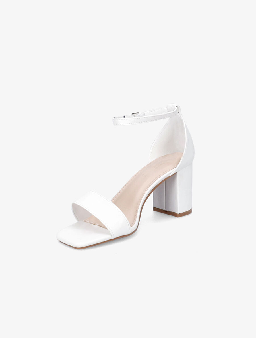 Sandales en simili à brides et talons - Blanc - 3