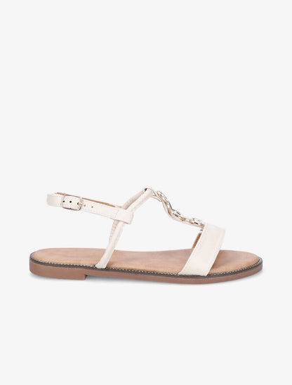 Nu-pieds brides à chaînes - Écru - 2