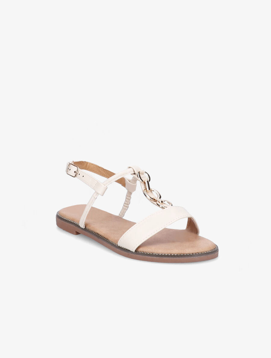 Nu-pieds brides à chaînes - Écru - 5