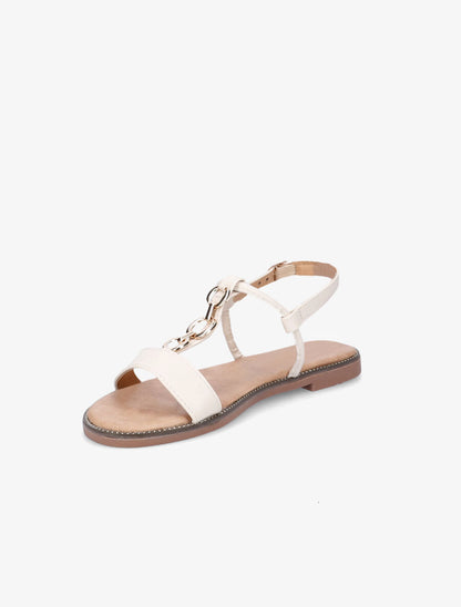 Nu-pieds brides à chaînes - Écru - 3